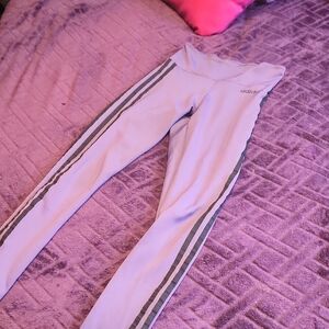 Adidas Purple Leggings with Black Stripes